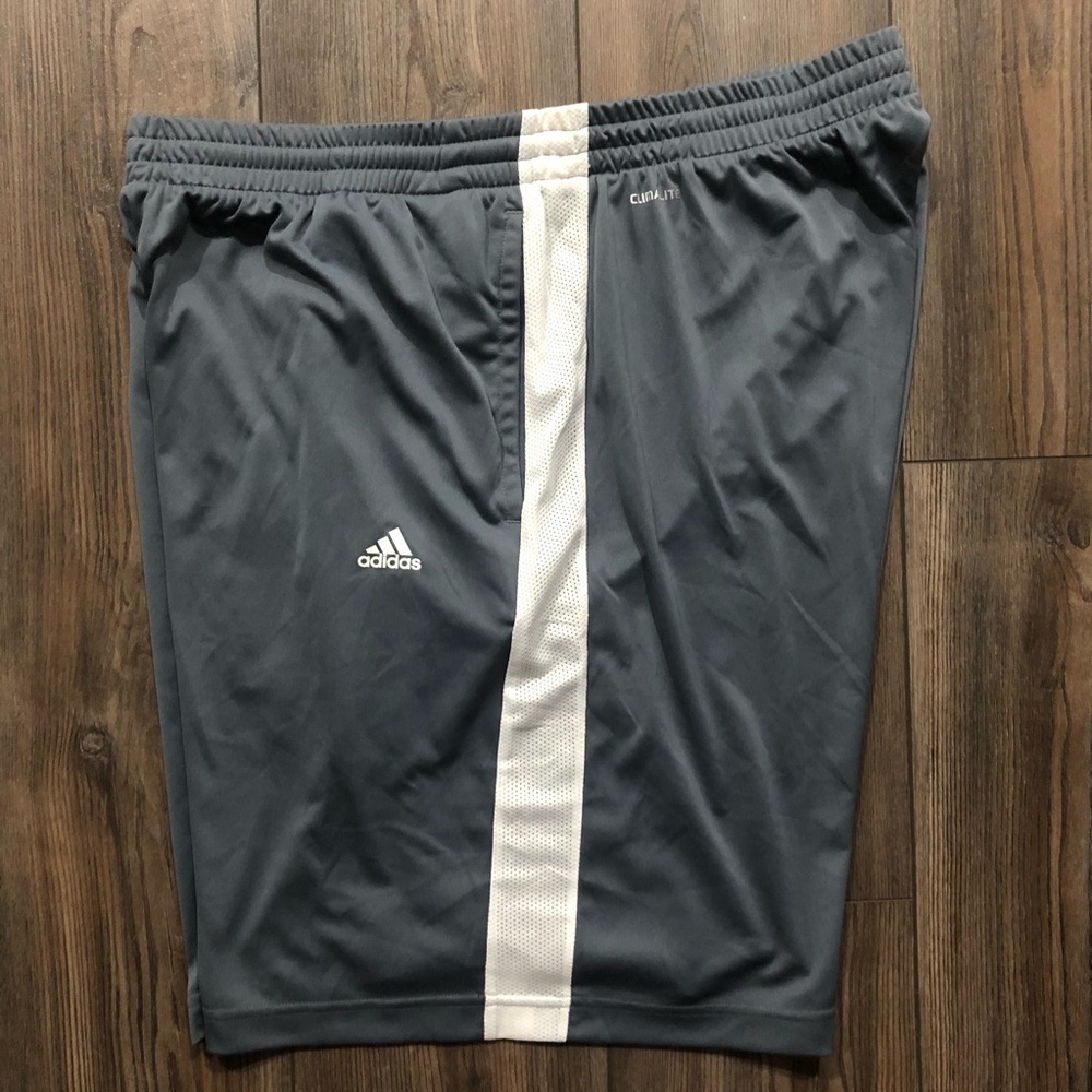 Gray & White adidas ClimaLite Shorts